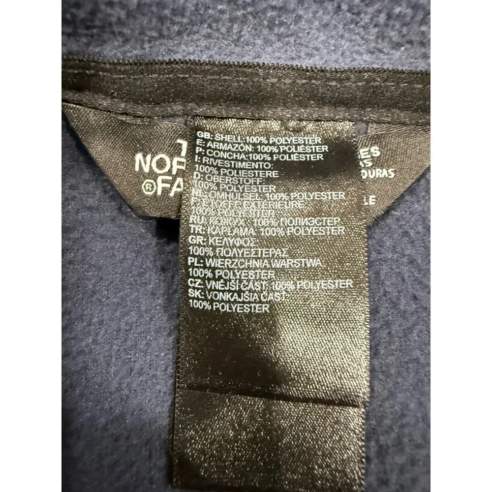 The North Face Mens‎ Full Zip Fleece Jacket Navy Blue L Regular Mock Neck